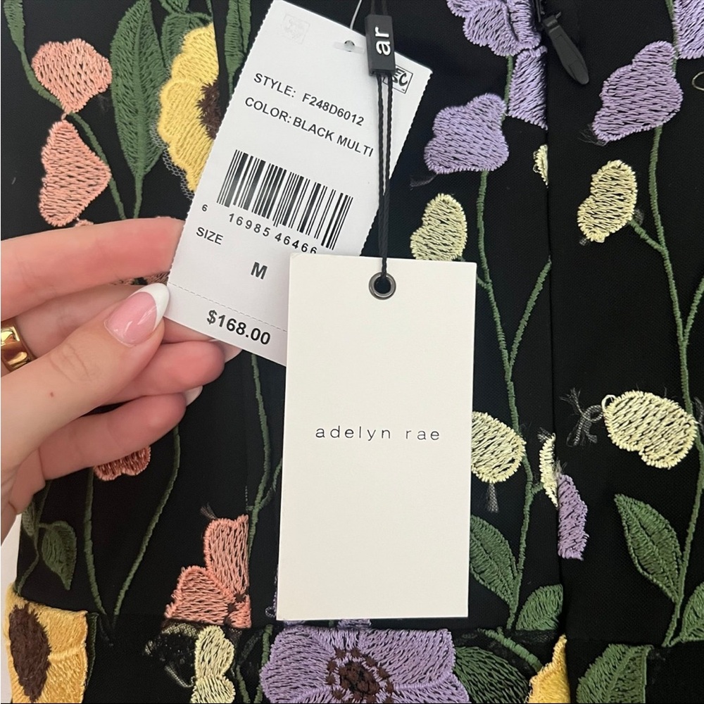 Adelyn Rae 3D Floral Mesh Strapless Neck Sleeveless Dress NWT - Picture 5 of 6